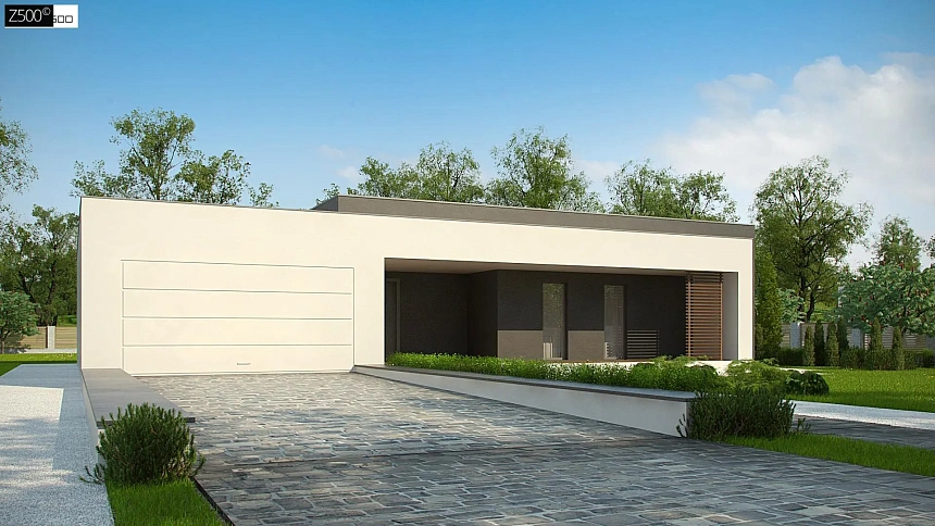 Современный дом с 4 спальнями, гаражом на 2 машины и большими окнами