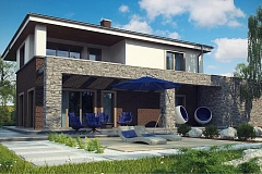 Вариант двухэтажного дома Zx109 с подвалом