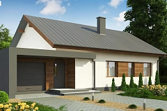 Дом, выполненный в традиционном стиле с одноуровневой планировкой.