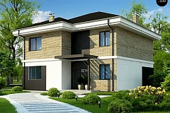 Вариант двухэтажного дома Zz1a с плитами перекрытия