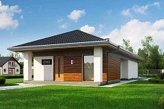 Проект уютного одноэтажного дома с 3 спальнями