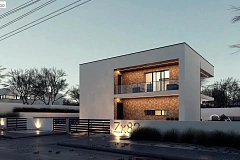 Современный двухэтажный дом с плитами перекрытия