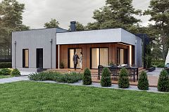 Современный одноэтажный дом с 3мя спальнями.