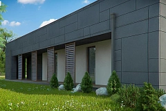 Современный односемейный дом с  плоской крышей