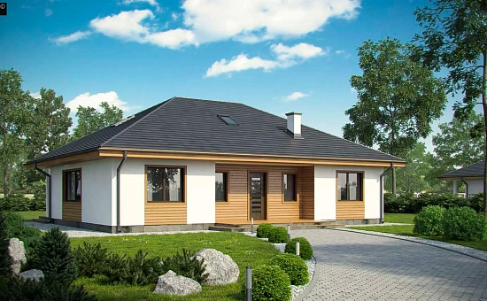 Вариант одноэтажного дома Z35 bG без гаража с измененной планировкой
