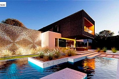 Проект двухуровневого дома с оригинальной планировкой и гаражом на 2 авто.