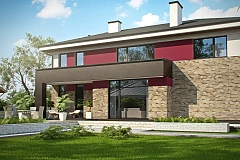 Двухэтажный дом с просторной гостиной и 4 комнаты на втором этаже