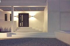 Современный проект с уникальным дизайном, оштукатуренным фасадом и гаражом