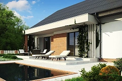 Вариант проекта Z316 с измененной планировкой помещений и двускатной кровлей