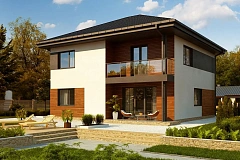 Вариант проекта Zz1  современного двухэтажного дома с плитами перекрытия