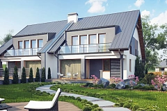 Проект домов близнецов для двух дружественных семей.