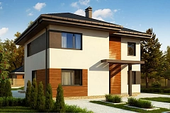 Вариант проекта Zz1  современного двухэтажного дома с плитами перекрытия