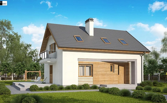 Вариант проекта Z255 c жилой мансардой.