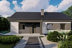 Вариант одноэтажного дома Z473 с 3 спальнями