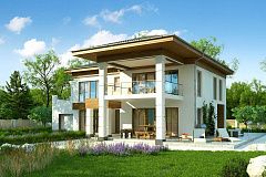 Проект стильного и просторного дома с элементами классической архитектуры.