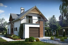 Функциональный и привлекательный дом с гаражом для узкого участка.