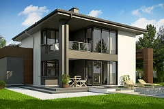 Уменьшенная версия проекта z156 с гаражом и стильным фасадом
