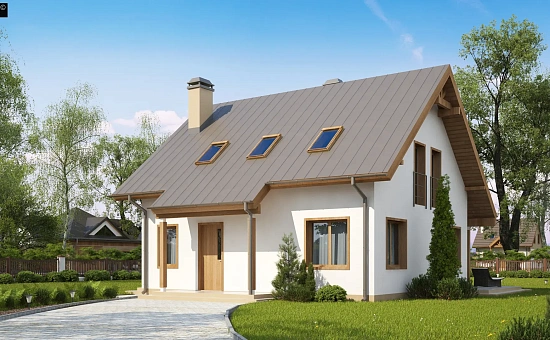 Один из вариантов проекта мансардного дома  Z162 V3