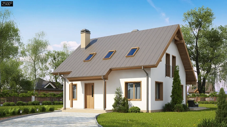Один из вариантов проекта мансардного дома&nbsp;&nbsp;Z162 V3