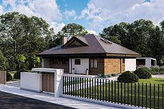 Комфортный одноэтажный дом с мансардой