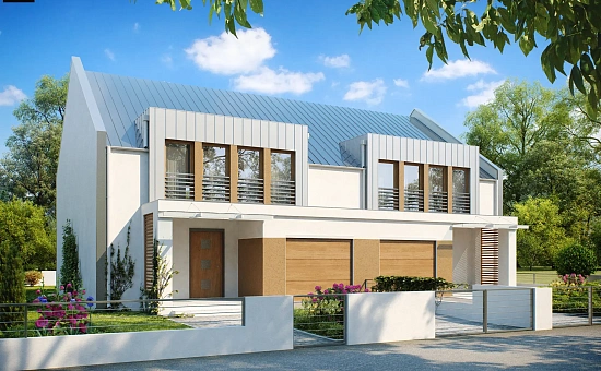 Дома близнецы стильного современного дизайна.