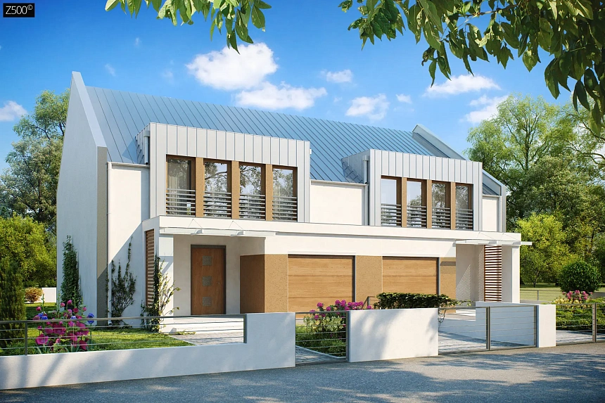 Дома близнецы стильного современного дизайна.