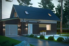 Проект компактного аккуратного дома с гаражом.