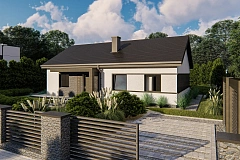 Вариант одноэтажного дома Z473 с 3 спальнями