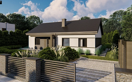 Вариант одноэтажного дома Z473 с 3 спальнями