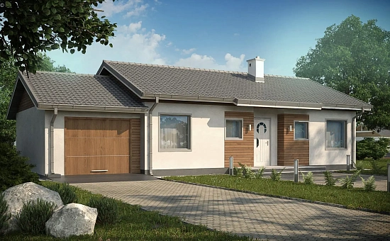 Вариант одноэтажного дома Z7L GL с измененной планировкой