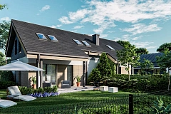 Двухквартирный дом с одним гаражом и тремя спальнями