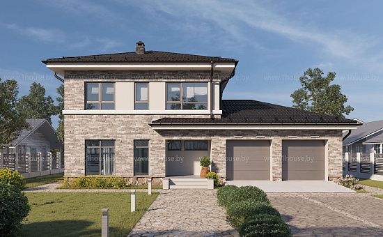 Двухэтажный дом с 5ю спальнями и гаражом на 2 авто.<br />
