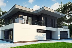 Современный стильный двухэтажный дом, с гаражом для двух машин