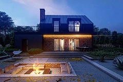 Дом с мансардой, гаражом и большой террасой