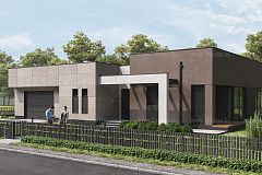 Современный одноэтажный дом с 4мя спальнями и гаражом.