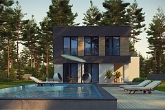 Двухэтажный дом с гаражом на две машины