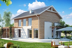 Выгодный в строительстве и эксплуатации двухэтажный дом простой формы.