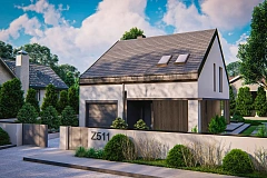 Современный дом с мансардой