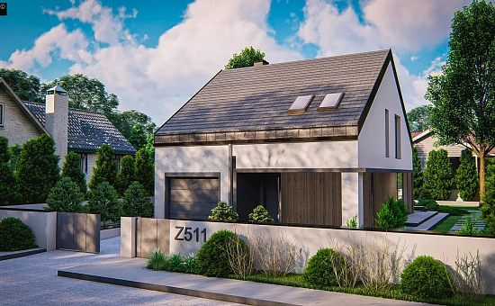 Современный дом с мансардой