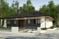 Аккуратный одноэтажный дом в традиционном стиле с продуманной планировкой