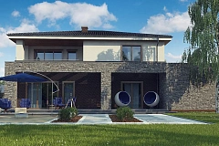 Вариант двухэтажного дома Zx109 с подвалом