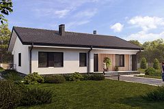 Одноэтажный дом с 2умя спальнями.