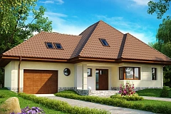 Просторный функциональный дом сложной формы.