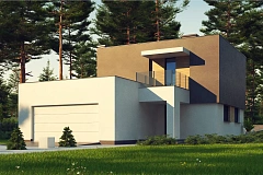 Двухэтажный дом с гаражом на две машины