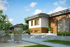 Красивый и комфортный одноэтажный дом с цоколем