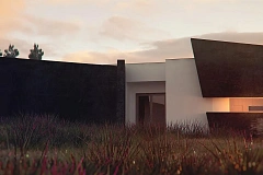 Современный одноэтажный дом в стиле минимализм