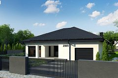 Одноэтажный дом с просторной гостиной и открытой кухней