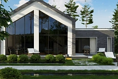 Cовременный проект дома с оригинальным экстерьером и электрическим котлом