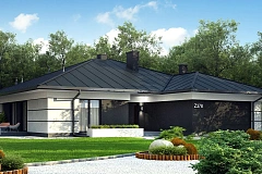 Проект одноэтажного дома с гаражом на две машины