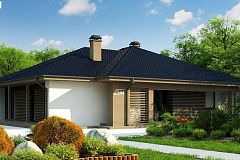 Компактный одноэтажный дом стильного дизайна